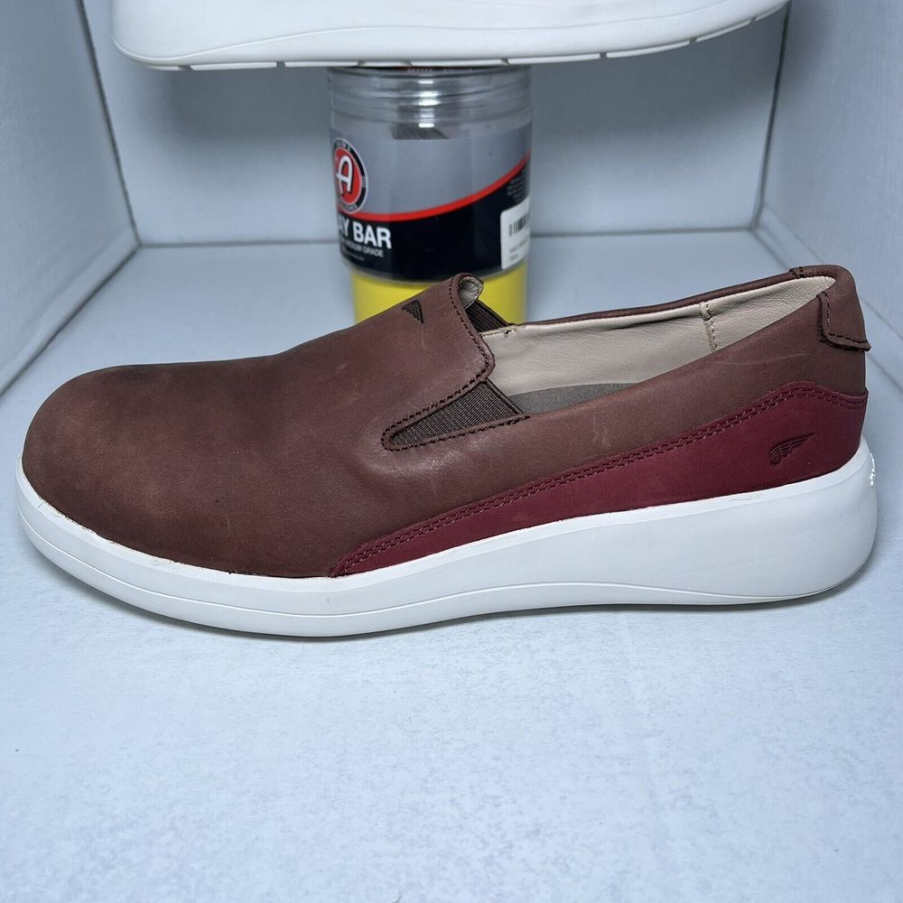 Red Wing Women's Brown Leather Cross Lite Slip On Shoes Aluminum Toe Size 8 - Picture 2 of 11